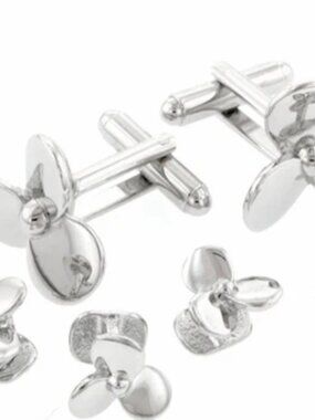 Novelty Boat Propeller Cufflinks and Studs Set